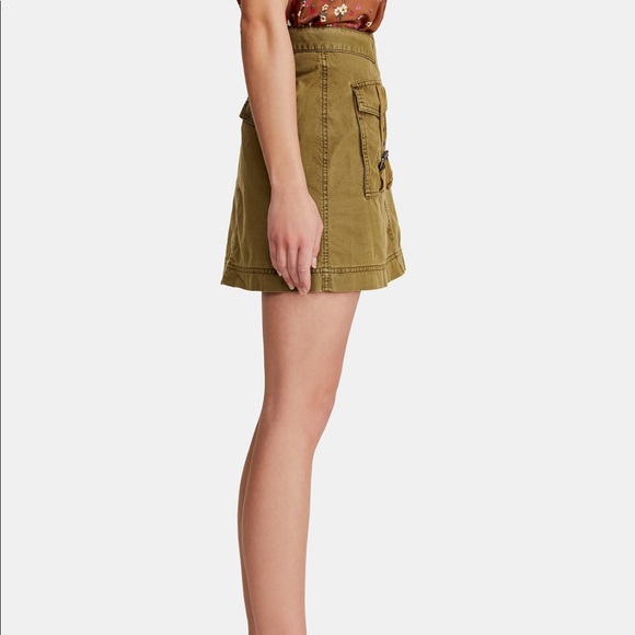 Free People Erika Utility mini skirt army green - Picture 4 of 6